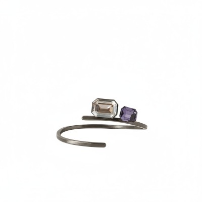 Bratara DESTINY cu pietre Swarovski – alama placata cu gun metal, Katerina Vassou