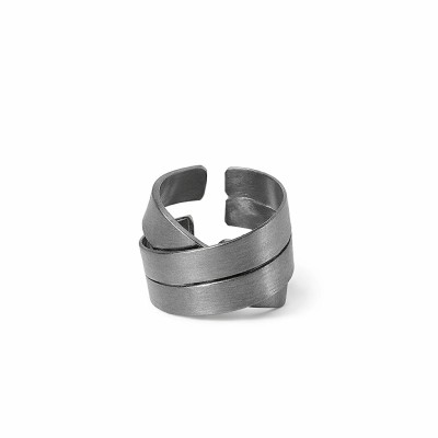 Inel MERCY din alama placata cu gun metal – Katerina Vassou