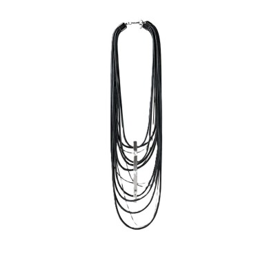 Colier URSA MAJOR din piele artificiala si gun metal cu cristale Swarovski – Katerina Vassou