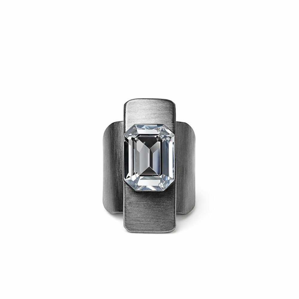 Inel URSA MAJOR din gun metal cu cristal Swarovski – Katerina Vassou