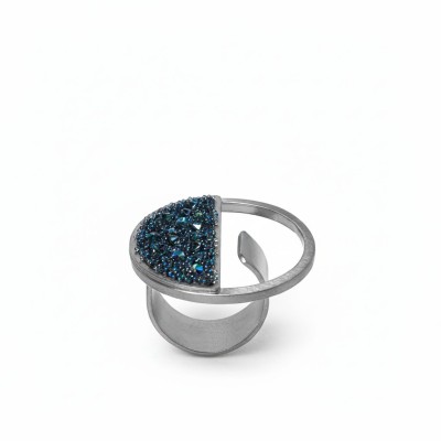 Inel gun metal cu cristale Swarovski – SUPERNOVA