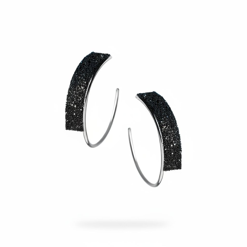 Cercei Shooting Star din alamă argintată cu cristale Swarovski – Katerina Vassou