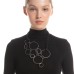 Colier Celestial din șnur piele sintetică, alamă placată cu gun metal și piatră turmalină – design Katerina Vassou