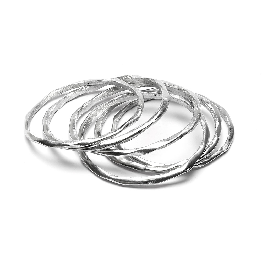 Brățară aluminiu reciclat Vestopazzo Italia – Textură artizanală, model rigid