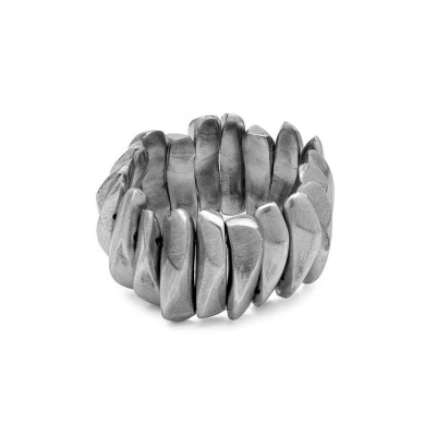 Brățară elastică din aluminiu cu elemente tip gheară – aluminiu reciclat 100% – Vestopazzo Italia