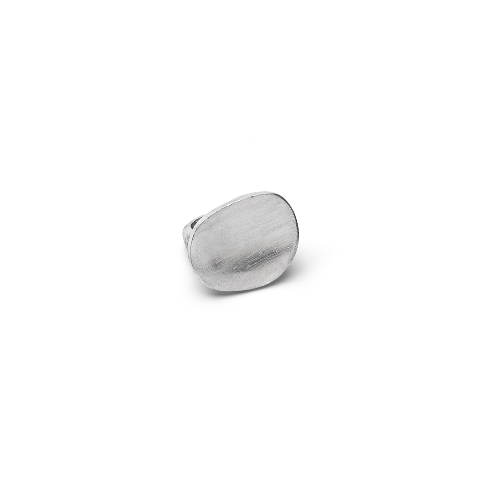 Inel oval Vestopazzo Italia – Aluminiu reciclat, design minimalist, finisaj metalic mat