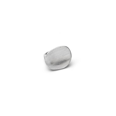 Inel oval Vestopazzo Italia – Aluminiu reciclat, design minimalist, finisaj metalic mat