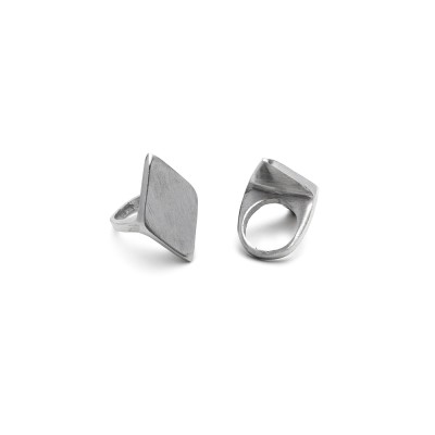 Inel geometric romb Vestopazzo Italia – Aluminiu reciclat, design minimalist