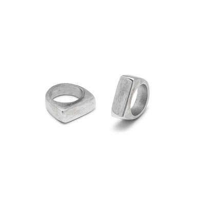 Inel geometric Vestopazzo Italia – Aluminiu reciclat, design rectangular