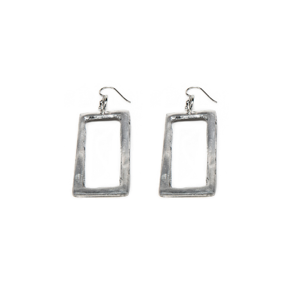 Cercei rectangulari din aluminiu reciclat – Vestopazzo Italia