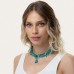 Colier tip choker Vestopazzo Italia – Elemente de sticlă și pietre turcoaz