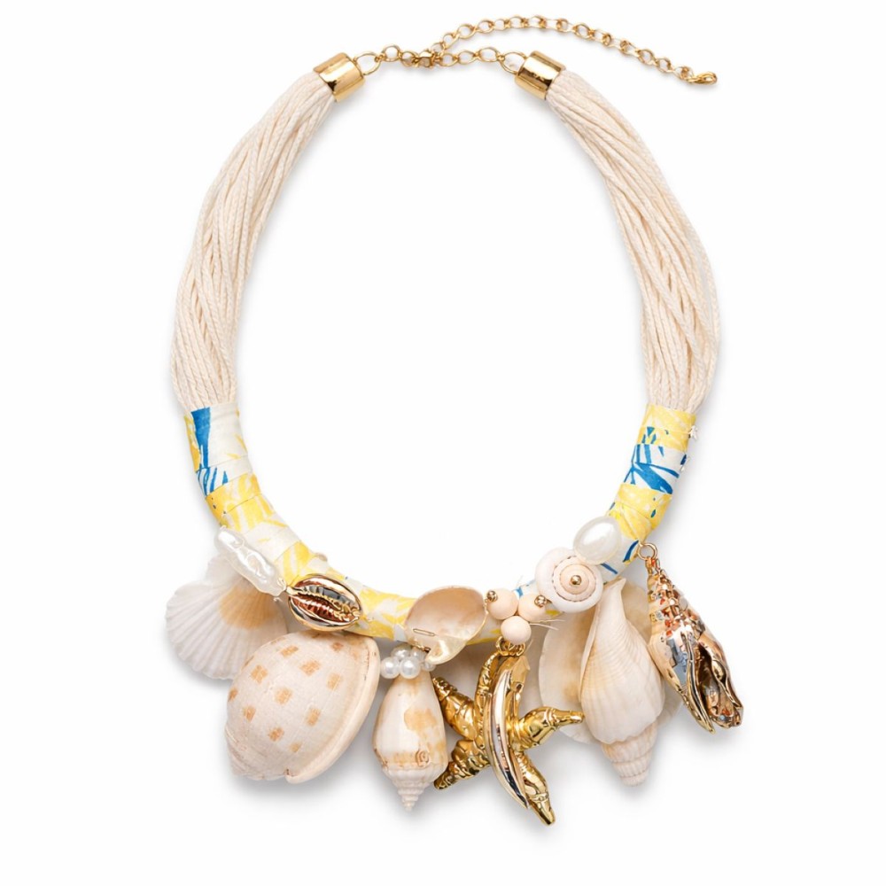 Colier artizanal cu sidef și elemente marine – Import Italia