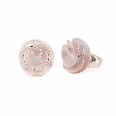 Inel KLK Italia – Zamac placat cu aur roz, design sculptural, email roz, elastic reglabil