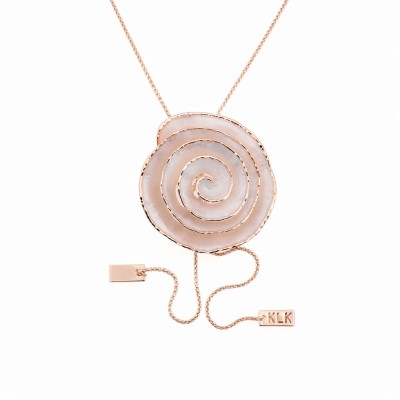 Colier lung KLK Italia cu pandantiv spirală 