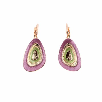 Cercei KLK Italia artistici – Zamac placat cu aur roz, violet, verde, champagne