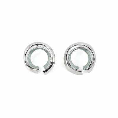 Cercei KLK Italia pe lob – Zamac rodiat, nuanțe vernil