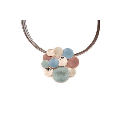 Colier KLK Italia multicolor – Zamac placat cu aur roz, aramiu, verde, blue, champagne