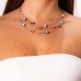 Colier KLK Italia – Zamac placat cu aur roz, multicolor turcoaz–maro–gri