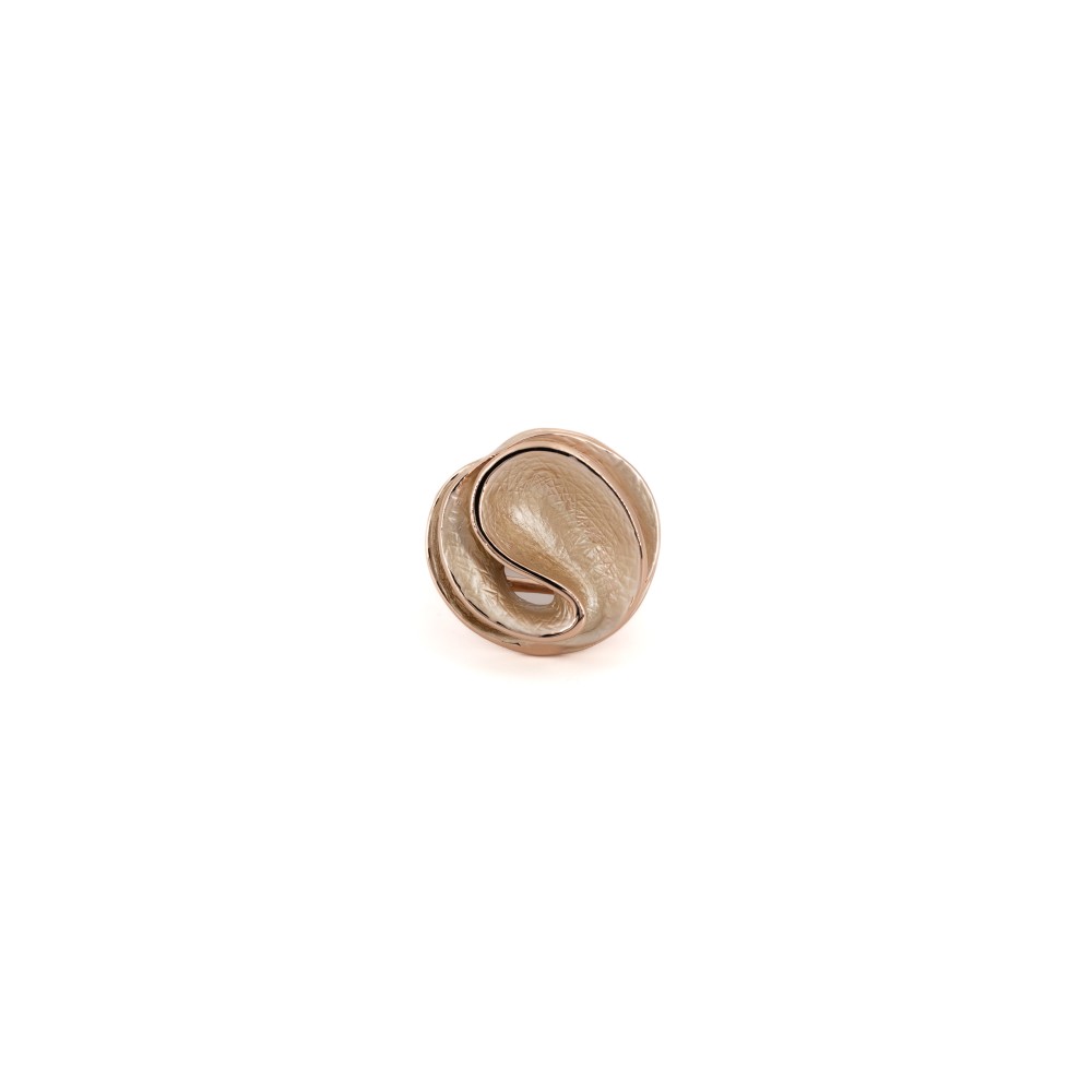 Inel elastic KLK Italia – Zamac placat cu aur roz, culoare champagne