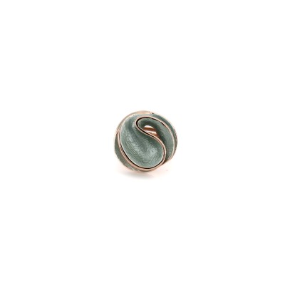 Inel elastic KLK Italia – Zamac placat cu aur roz, verde deschis perlat