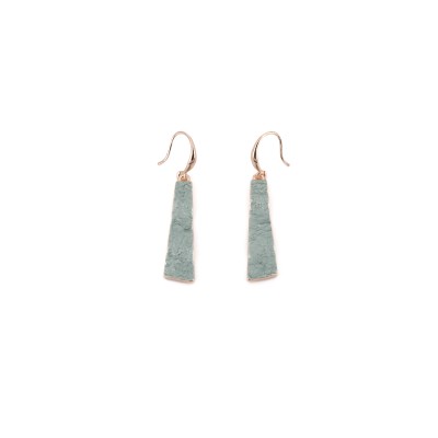 Cercei cu prindere tip carlig cu barrette cu relief artistic din zamac placat cu aur roz – KLK Italia