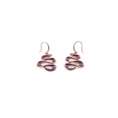 Cercei KLK Italia – Zamac placat cu aur roz, violet, model artistic