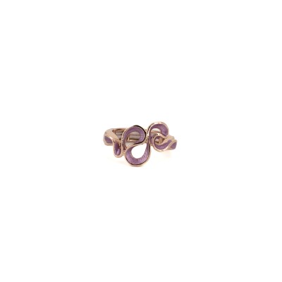 Inel elastic KLK Italia – Zamac placat cu aur roz, violet, model artistic