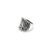 Inel KLK Italia – Zamac argintat, design geometric cu cristale, elastic reglabil