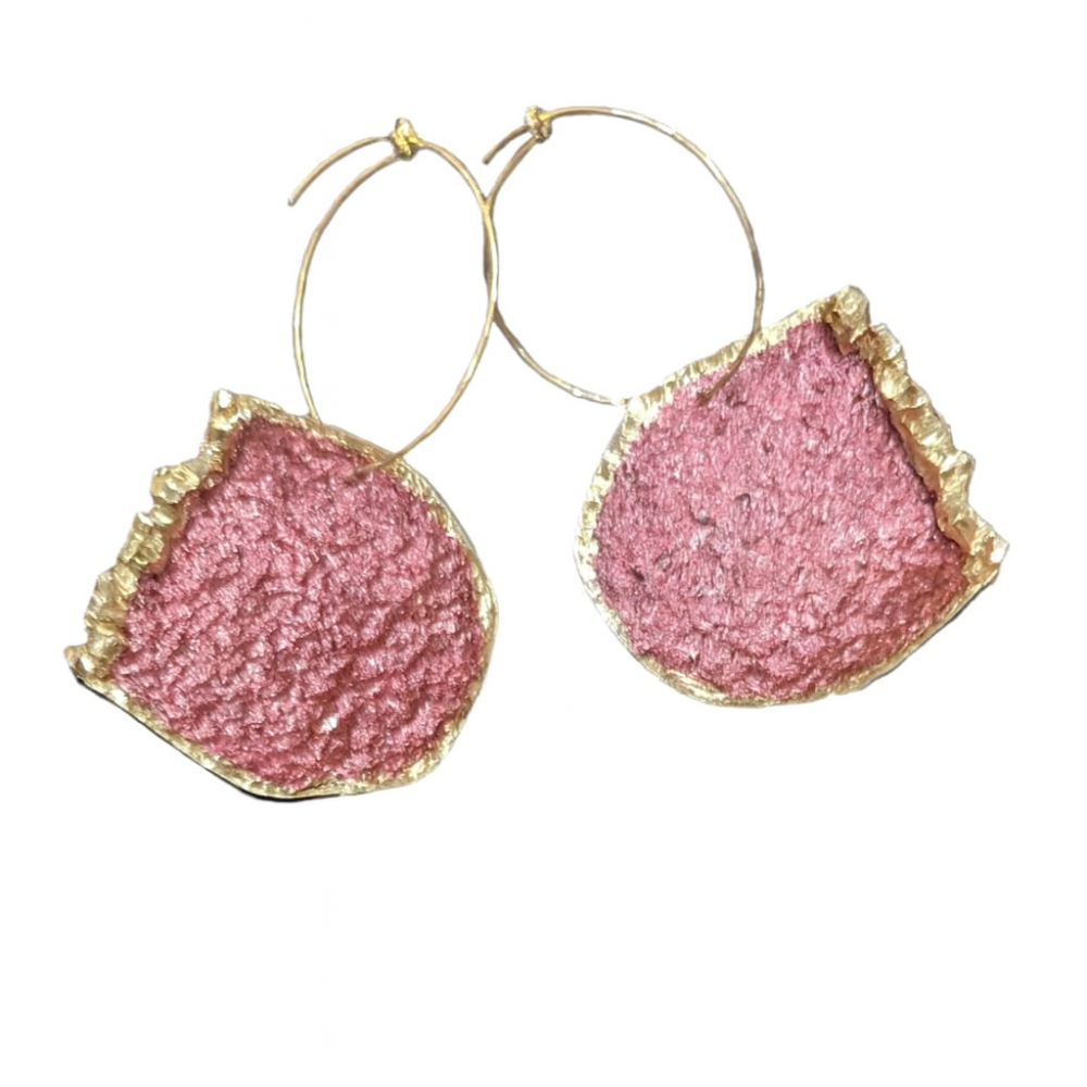 Cercei din alamă cu patină prună – creație TINA KOTSONI