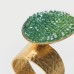 Inel placat cu aur cu cristale verzi Viridis